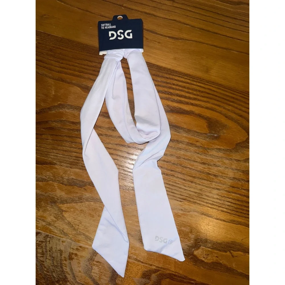 DSG Softball Tie Headband White Athletic‎ Hair Band DSG582302 NWT